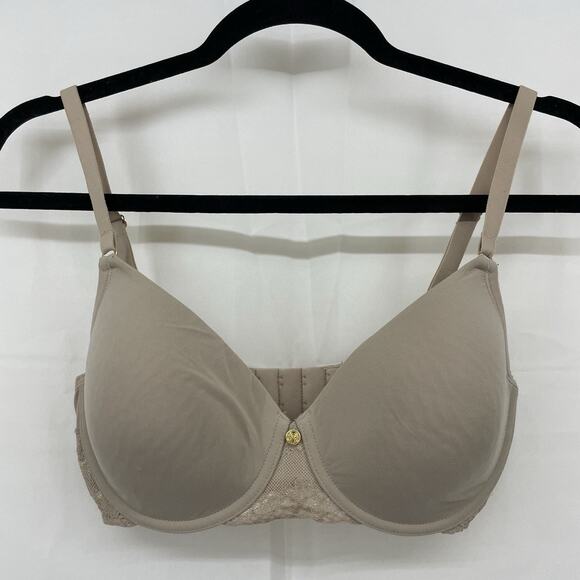 Natori Size 32DD Bliss Perfection T-Shirt Bra Underwire Padded Nude Cream 721154 - Picture 1 of 5
